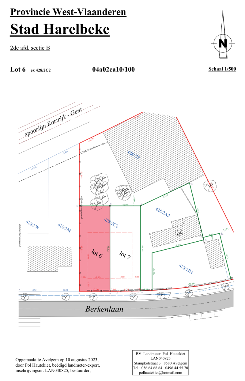 LOT 6: 402 m² BOUWGROND TE KOOP VOOR HOB in HARELBEKE (12 x 33.52) - foto 2