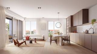 In een karaktervol nieuwbouwproject achter een historische gevel in Sint-Joost-ten-Node bevindt zich appartement A1.1: een lichtrijk en...