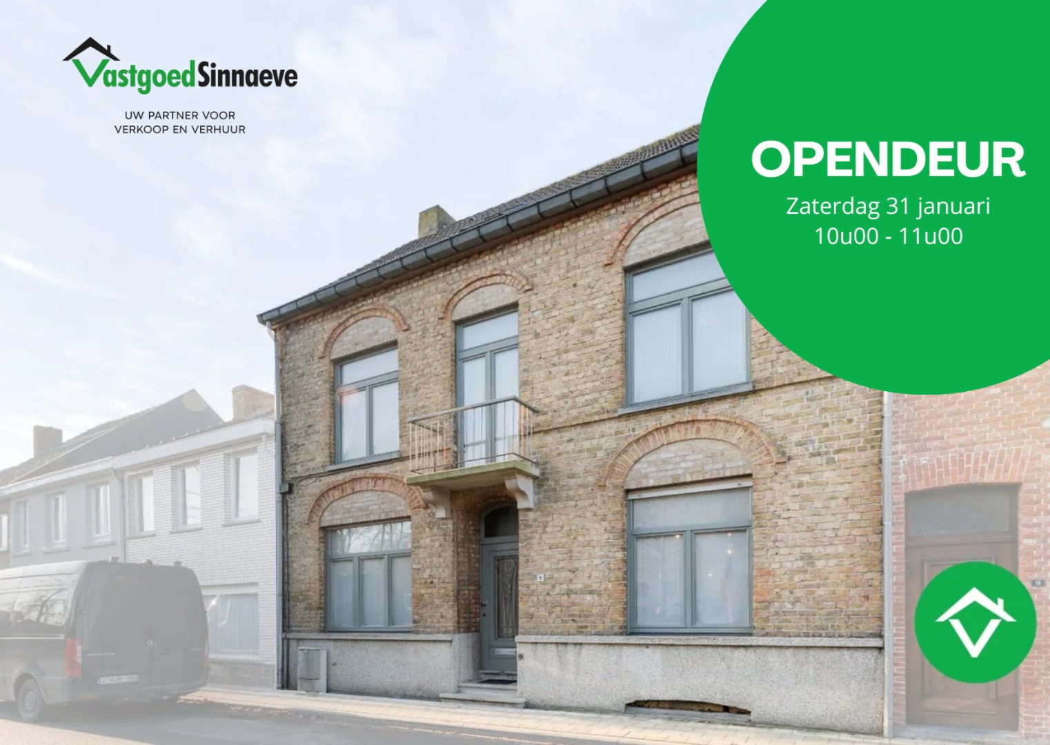 Ruim herenhuis met 4 slaapkamers en aparte garagebox in centrum Gistel - foto 1