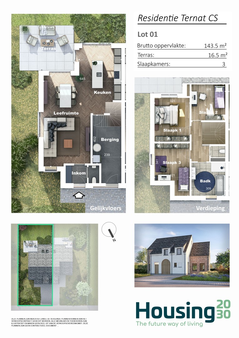 Maison à vendre à Ternat avec 3 chambres - photo 3