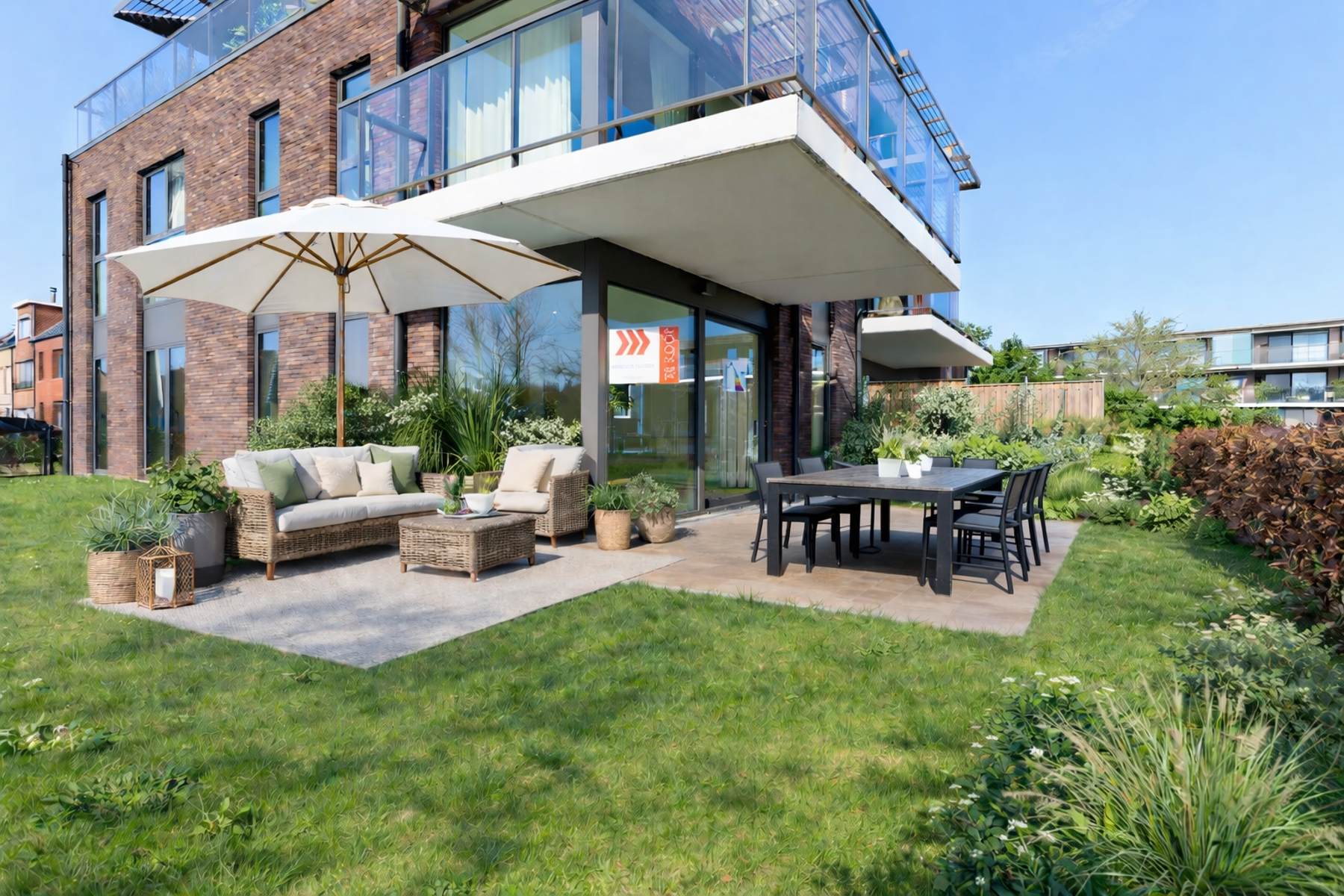 Gelijkvloers app met 2 slpks en tuin - foto 1