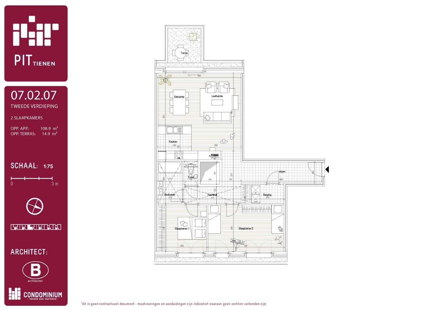 Appartement te koop in Tienen met 2 slaapkamers - foto 1