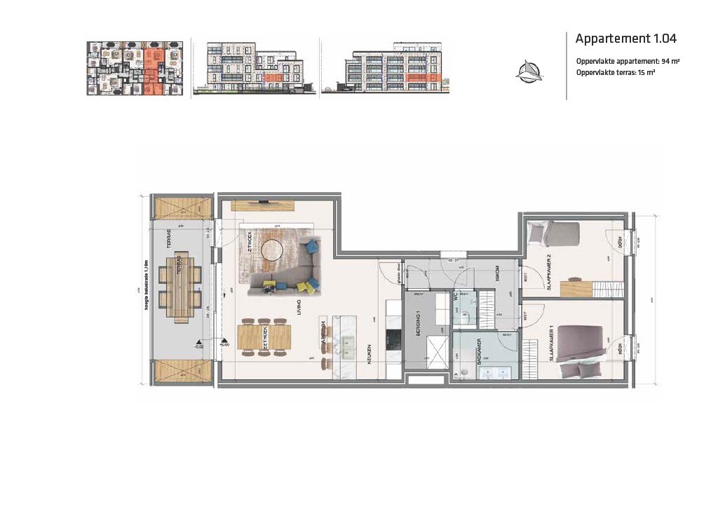 Energiezuinig BEN-appartement met 2 slpks en overdekt terras - foto 1
