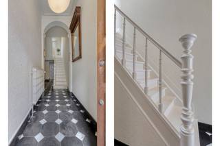 De woning dateert van 1935, waarvan de originele trap en de authentieke handgekapte kerkdallen in de inkomhal werden behouden. Deze inkomhal...