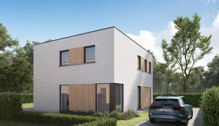 WELKOM | INSPIRATIEDAG | 22 maart van 14-17 uur | Watertorenstraat 22
Deze moderne woning bouwen we op de nieuwe verkaveling "Het Molenhof" in Koolskamp, deelgemeente van Ardooie. Je vindt deze nieuwe woonbuurt tussen de Diksmuidse Boterweg en de Steenstraat. Je woont er in een rustige, aangename omgeving vlak bij het centrum, op 500 meter van het Dorpsplein met winkels, scholen, horecazaken en openbaar vervoer. De middelbare school H. Kindsheid ligt op 3 à 4 km. Via het op- en afrittencomplex E403 geniet je van een vlotte verbinding.
Deze energiezuinige, moderne woningen beschikt over: een inkomhal met toilet, een woon- en eetkamer met aansluitend een open keuken met veel lichtinval, een inpandige garage met berging, 4 slaapkamers, een functionele badkamer, afzonderlijk toilet boven en een (technische) berging. Het gebruik van een warmtepomp in combinatie met vloerverwarming zorgt ervoor dat jouw toekomstige energiefactuur onder controle blijft (E30).
Je kiest zelf de afwerkingsmaterialen voor keuken, badkamer, vloeren en binnendeuren. Zo kan je precies wonen zoals jij het zelf wilt. Een kijkje nemen? Je vindt de ingang van de verkaveling ter hoogte van Steenstraat 27B.