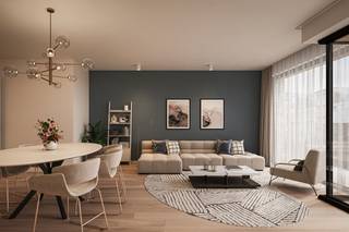 Residentie<strong> “Mond’eau”</strong> is een nieuwbouwresidentie gelegen op de hoek Sloepenlaan - Nieuwpoortlaan in De Panne, op enkele stappen van de Zeedijk en het bruisende centrum van De Panne.<br />Het strakke en moderne gebouw zal bestaan uit een duurzame gevelsteen die gecombineerd zal worden met terrassen in architectonisch beton voorzien van een alu balustrade met spijlen, wat zorgt voor optimaal lichtinval en een tijdloze uitstraling. Er zijn 2 handelspanden, 34 appartementen, het zijn allemaal ruime woonappartementen met 1,2 of 3 slaapkamers van 67 m<sup>2</sup> tot 149 m<sup>2</sup>.<br />Alle appartementen zijn voorzien van ruime terrassen. De twee penthousen, voorzien elk van 3 slaapkamers, zullen uitblinken door hun riante terrassen en zeezicht.<br />Alle appartementen worden afgewerkt met kwaliteitsvolle materialen en kunnen in samenspraak aangepast worden naar eigen smaak en wens, zodat het volledig aan uw verwachtingen zal voldoen.<br />Op het gelijkvloers en de twee ondergrondse verdiepingen zijn er ruime fietsenbergingen voorzien alsook 40 garages, 10 parkeerplaatsen, bereikbaar met een autolift.<br />Aarzel niet en vraag meer informatie zodat u de verschillende mogelijkheden kan ontdekken!