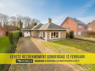 1ste bezoekdag donderdag 12 februari! Inschrijven kan via www.nobels.be onder referentienummer 4129212.TE RENOVEREN BUNGALOW op RUSTIGE LOCATIE in de...