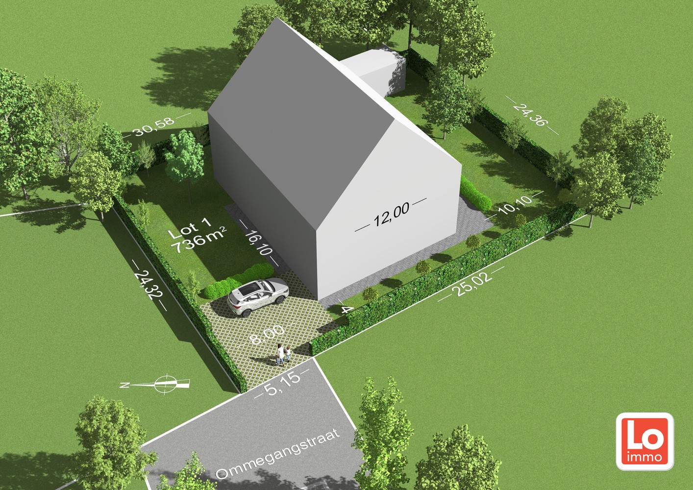 Mooi perceel bouwgrond ZONDER bouwverplichting met open uitzicht op héél rustige locatie nabij het centrum van Lochristi! - foto 3